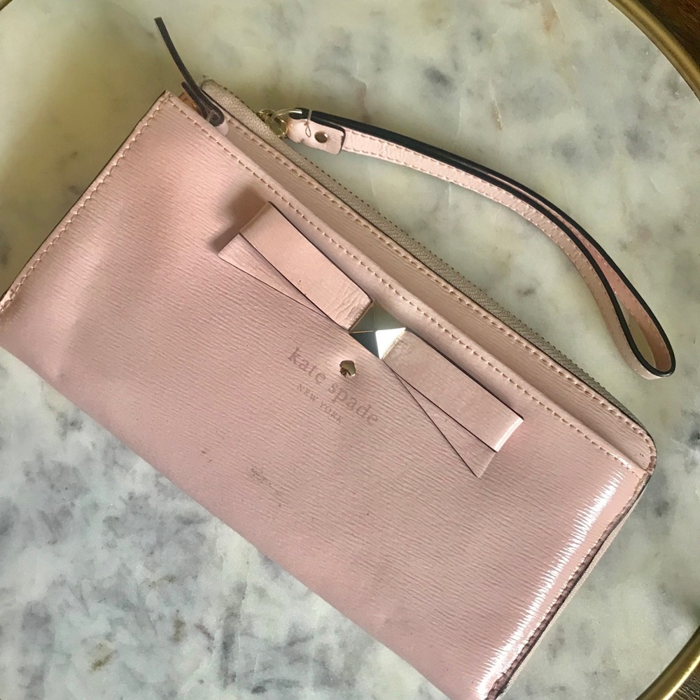 Kate Spade Pink Stud Bow Wallet